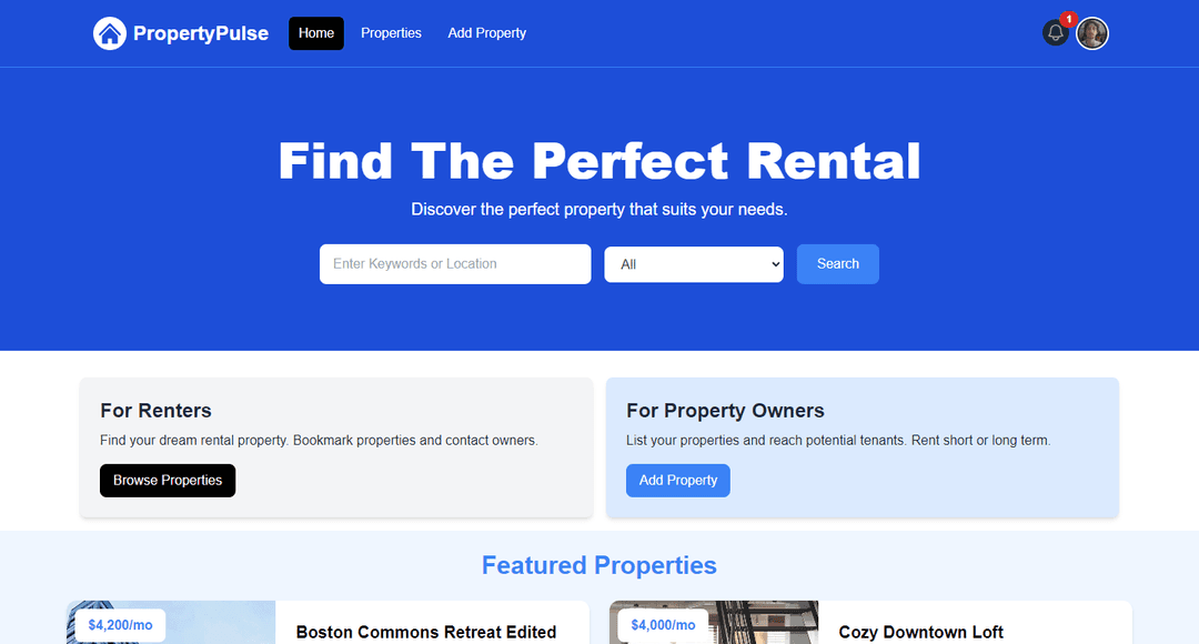 Property Rentals Website